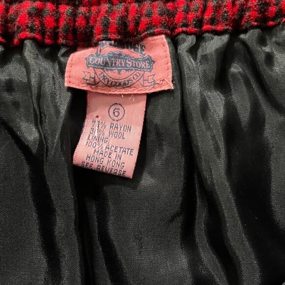 Vintage 90’s Red Check Plaid Button Down Midi Skirt Lined Retro Christmas Size 6 - Picture 3 of 7